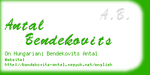 antal bendekovits business card